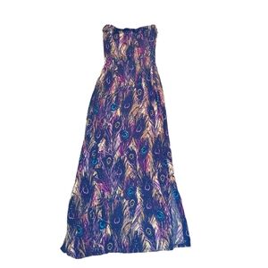 Vintage Delia's Peacock Print Maxi Dress